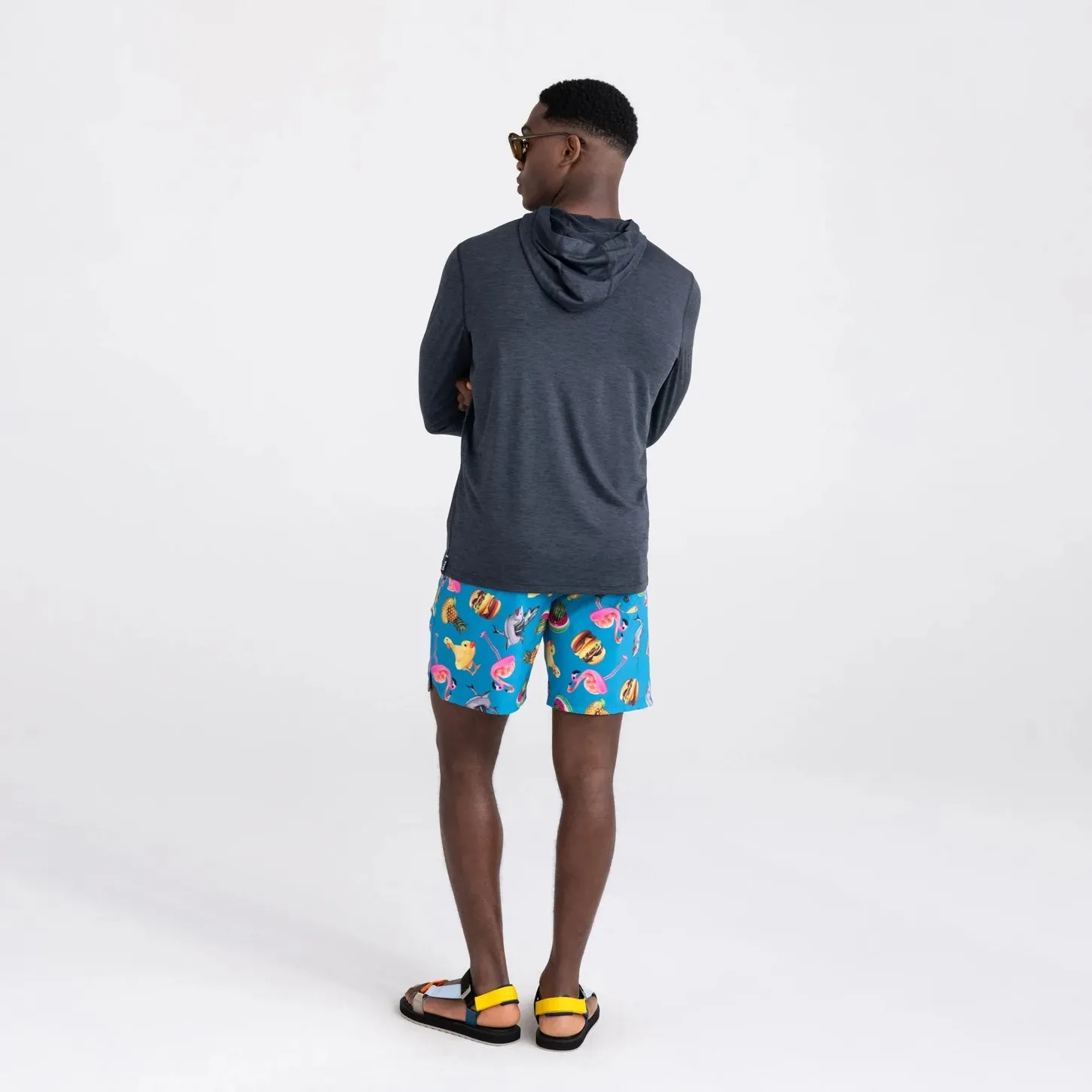Saxx Mens Oh Buoy Stretch Volley 7" Swim Short - Mega Meta Floaties