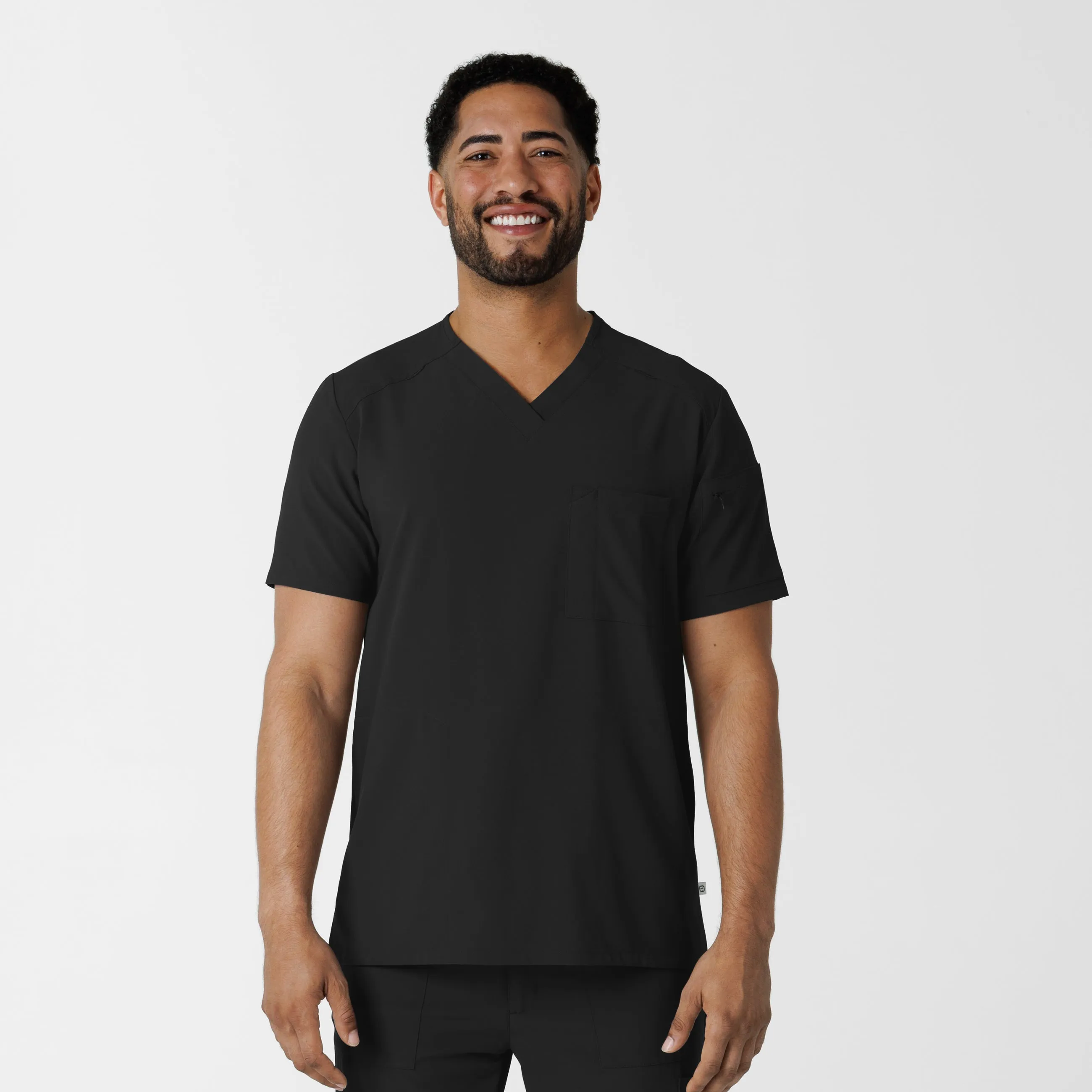 SCC RENEW Men's V-Neck 5 Pocket Scrub Top With Logo