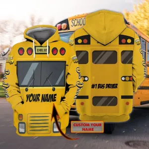 School Bus 77 - Personalized Name 3D Hoodie