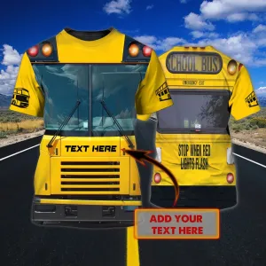 School Bus - Personalized Name 3D Tshirt