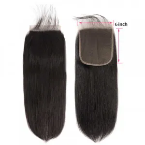Sdamey Brazilian Straight Human Hair 6X6 Lace Closure