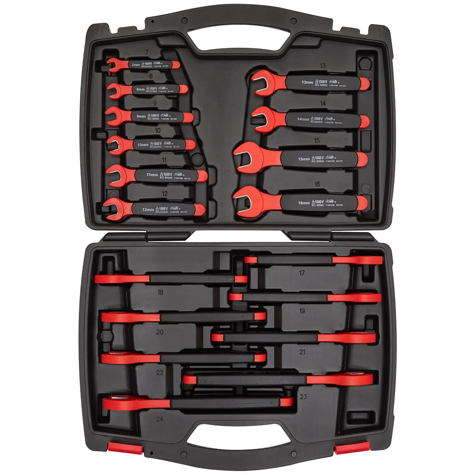 Sealey Insulated Open End Spanner Set 18 Piece VDE Approved 7-24mm 1500V DC 1000 AC