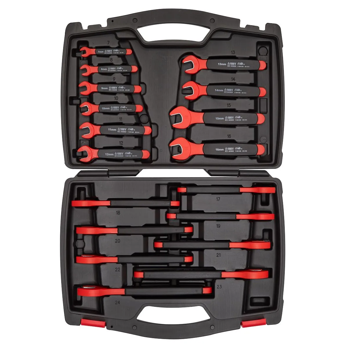 Sealey Insulated Open End Spanner Set 18 Piece VDE Approved 7-24mm 1500V DC 1000 AC