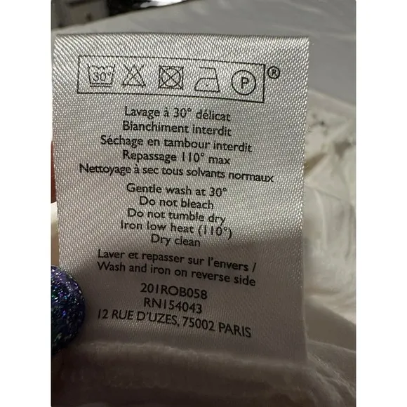 Sezane Robe Martie Ecru Style Short Dress Sz 40 Medium Women Eyelet Mini #H8-1