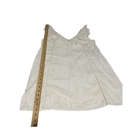 Sezane Robe Martie Ecru Style Short Dress Sz 40 Medium Women Eyelet Mini #H8-1