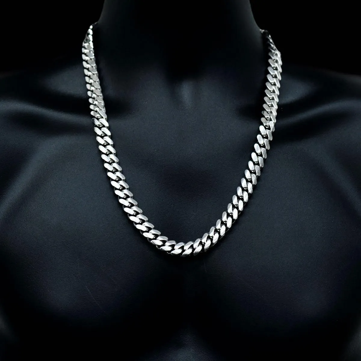 Silver 12mm Solid Cuban Chain 20" 22" 24"