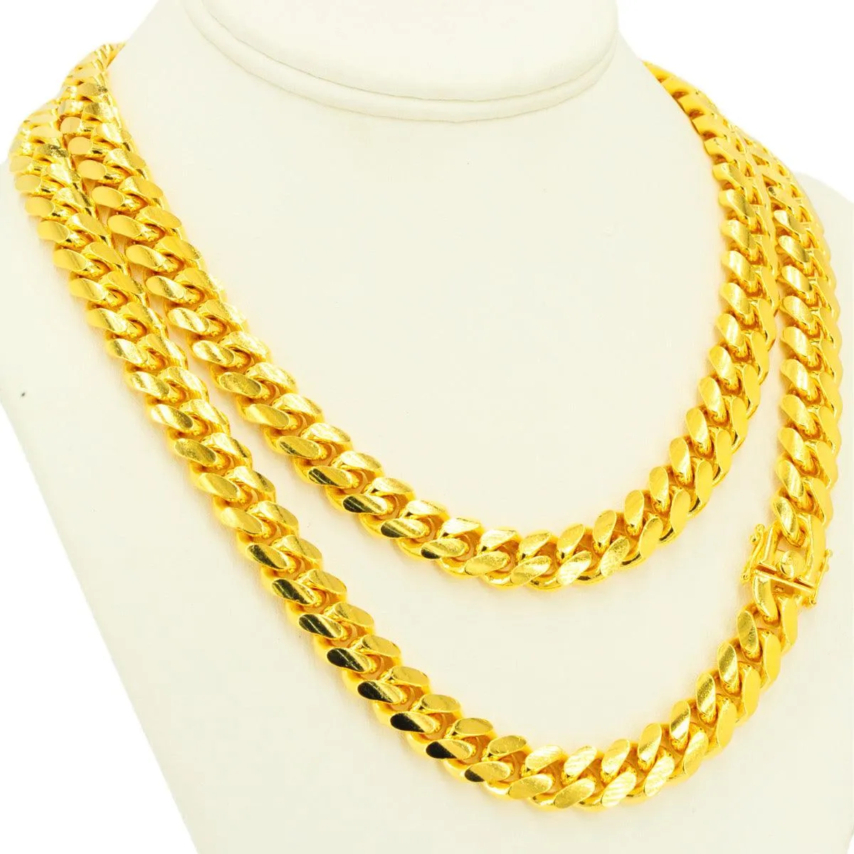 Silver 12mm Solid Cuban Chain 20" 22" 24"