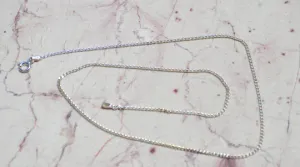 Silver Chain Curb Link 18" Sterling Silver 925 Italy Spring Ring Clasp with End Tabs Diamond Cut High Polished