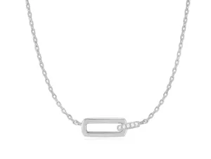 Silver Glam Interlock Necklace