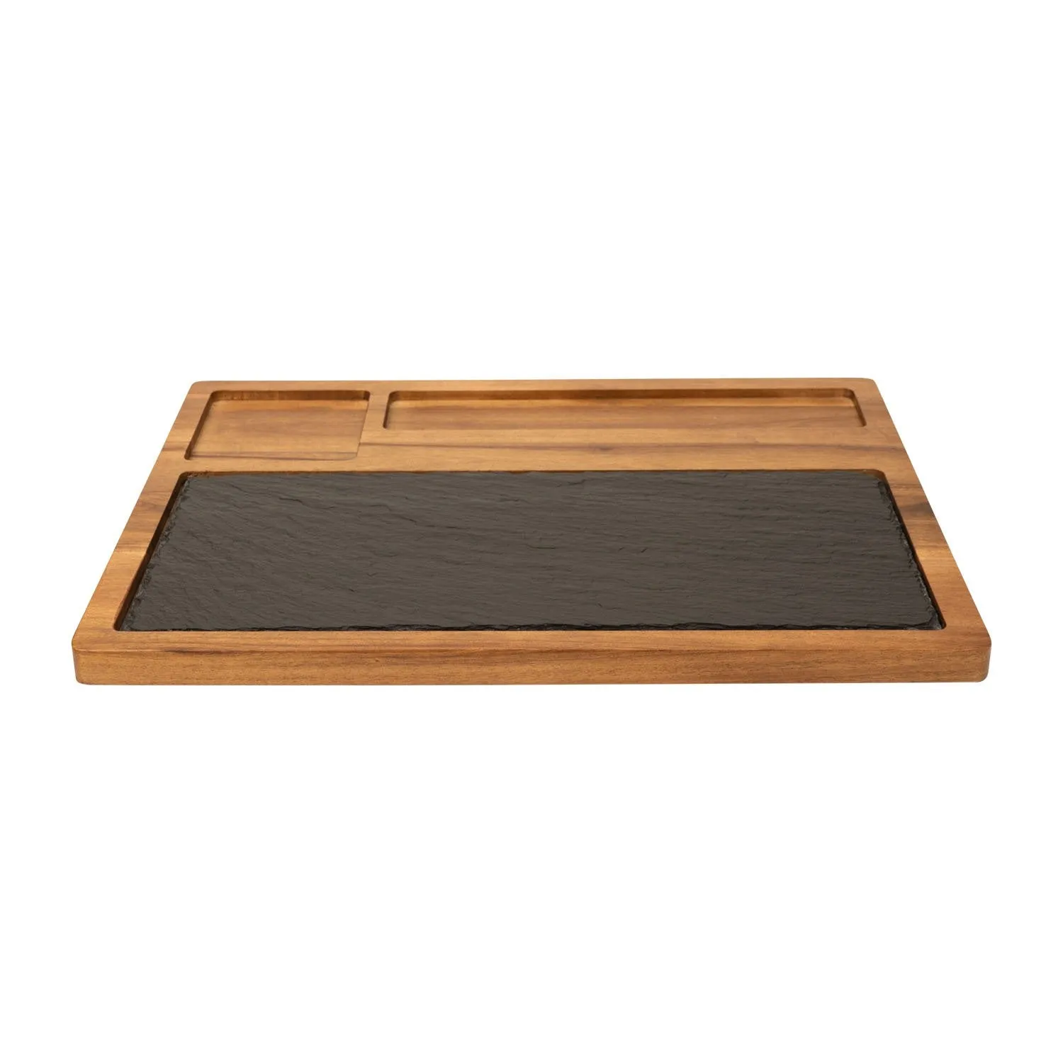 Slate Cheese Board, 12 Piece Charcuterie Set Includes 4 Stainless Steel Cheese Knives, Bigger Acacia Serving Tray with Slate Board, and Wood Tool Holder