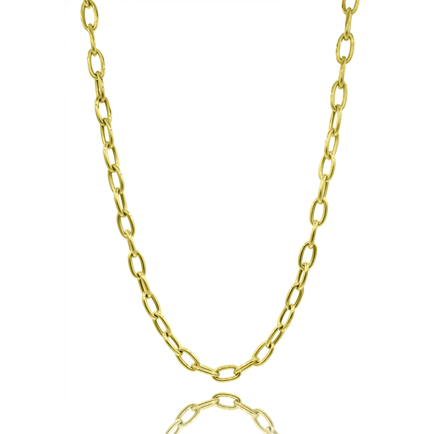 Small 14K Gold Oval Link Necklace