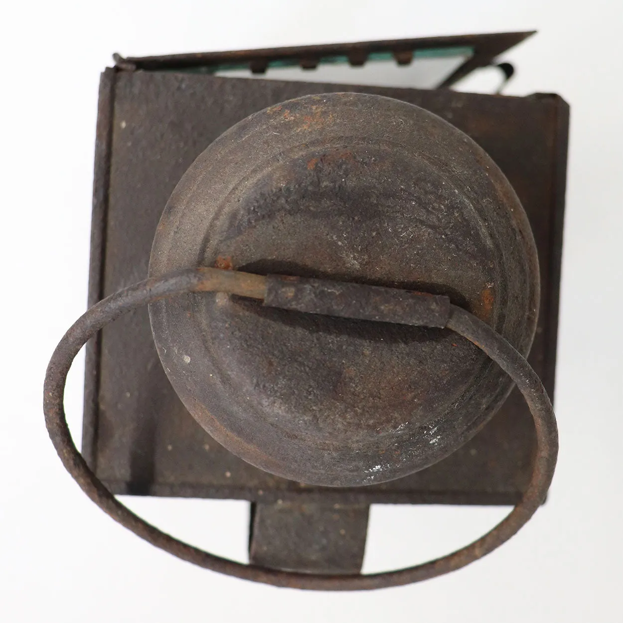 Small American Sheet-Iron and Glass Portable Candle Lantern