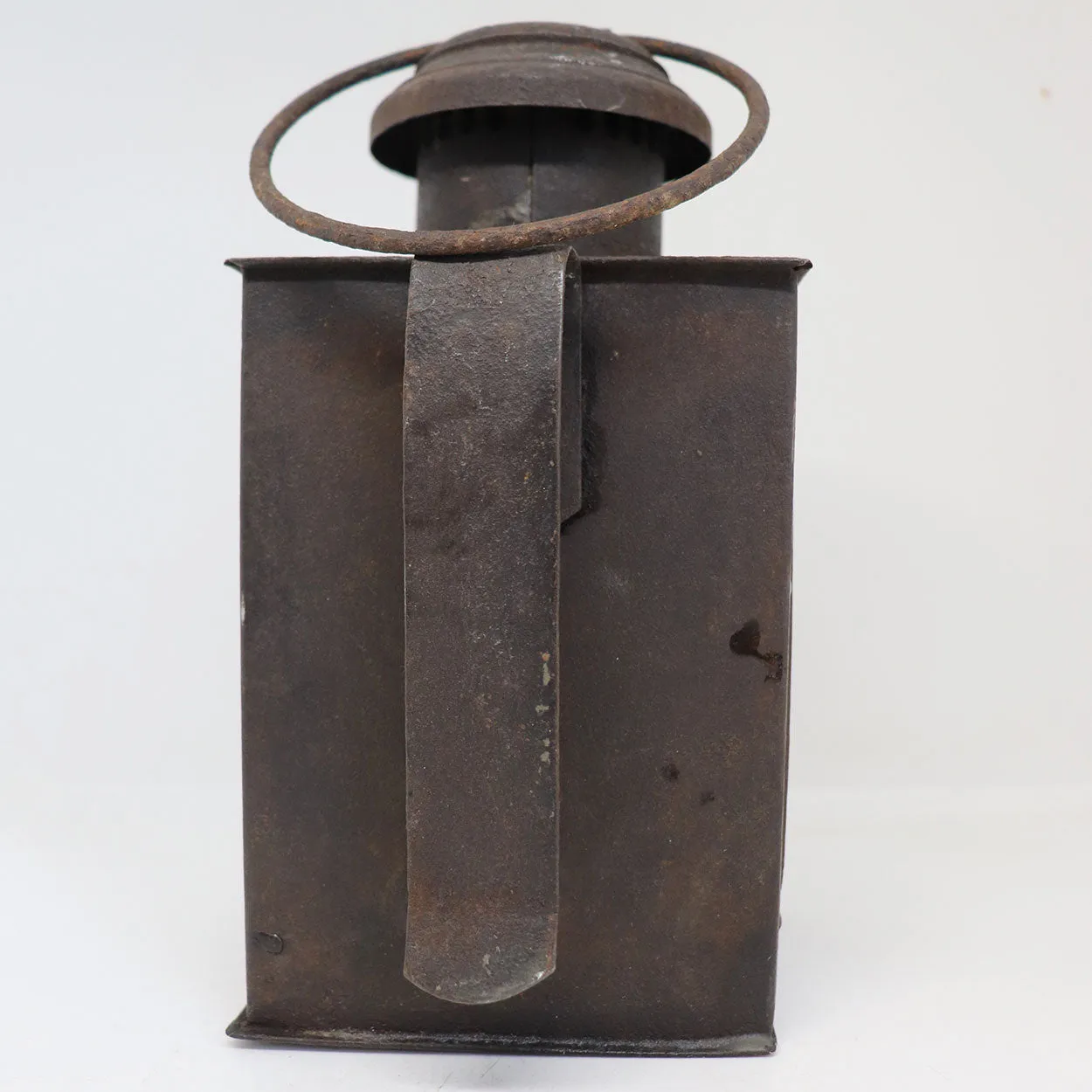 Small American Sheet-Iron and Glass Portable Candle Lantern