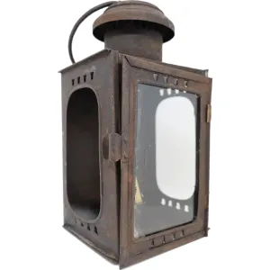 Small American Sheet-Iron and Glass Portable Candle Lantern