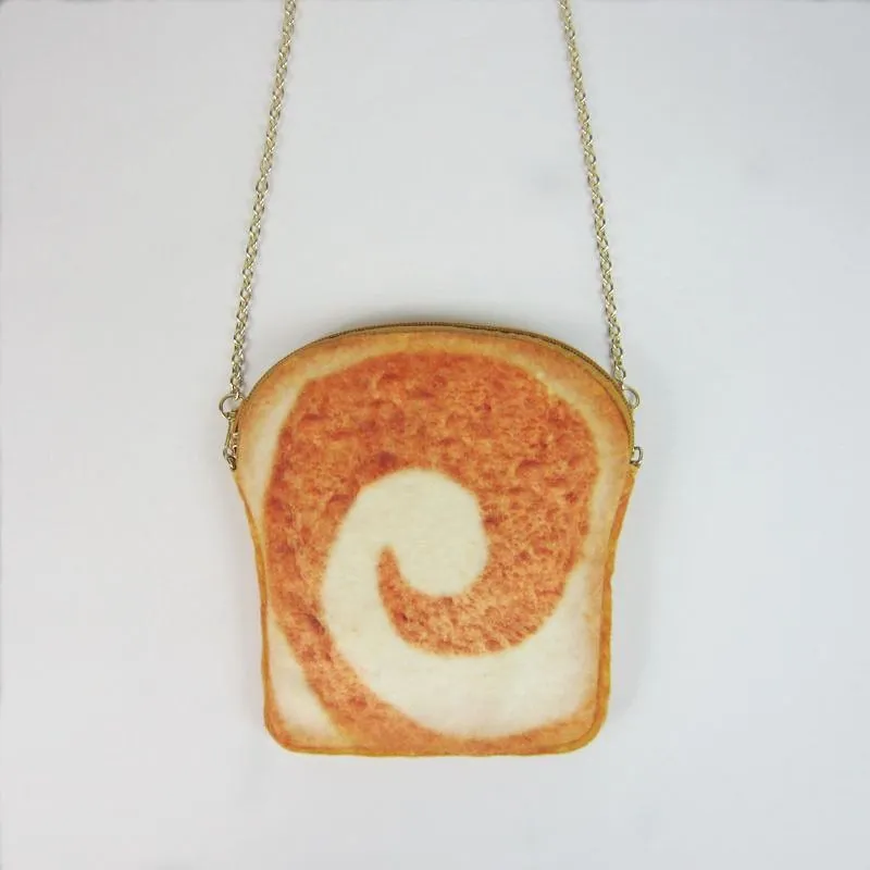 Small Bread Pattern Crossbody Bag with Chain Strap