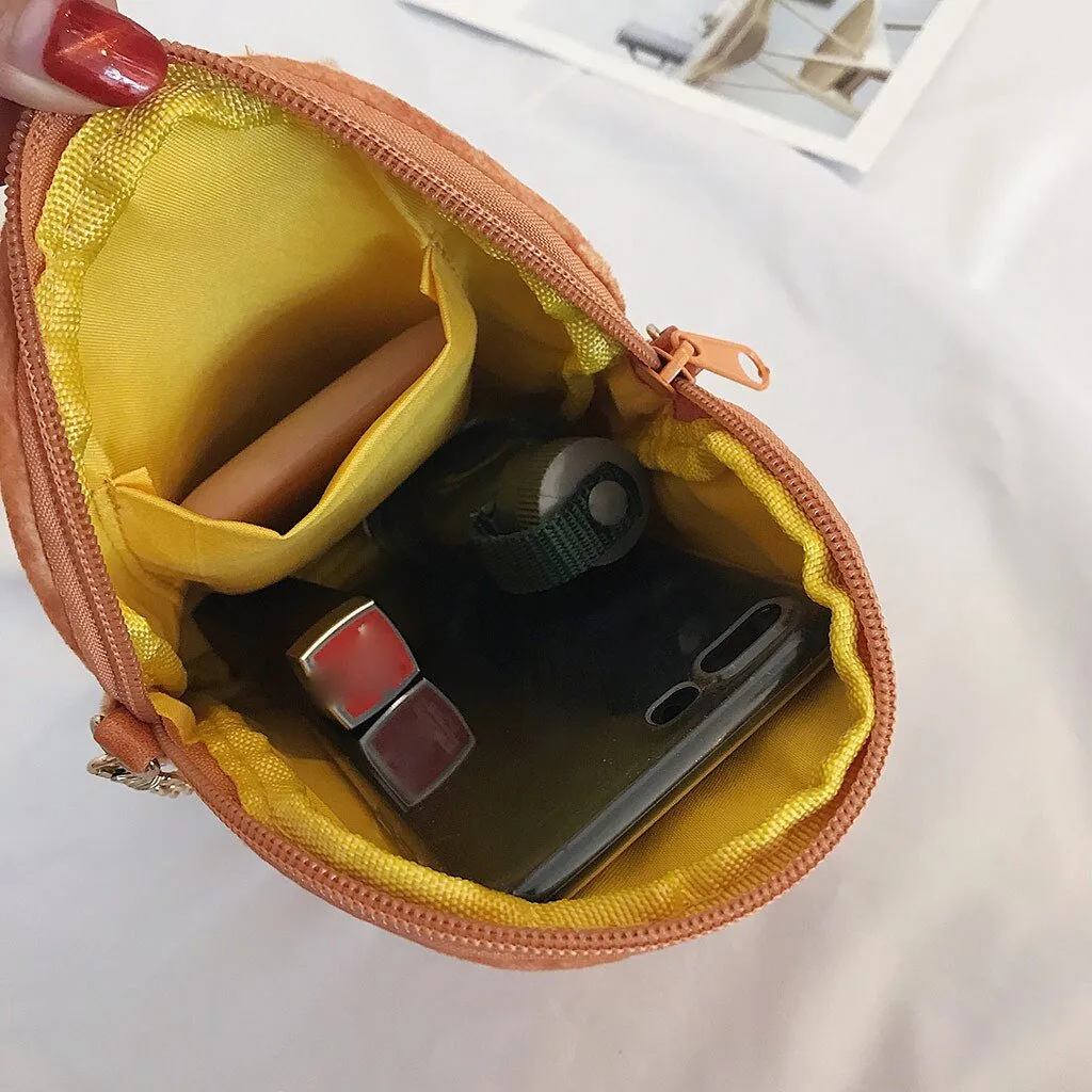 Small Bread Pattern Crossbody Bag with Chain Strap