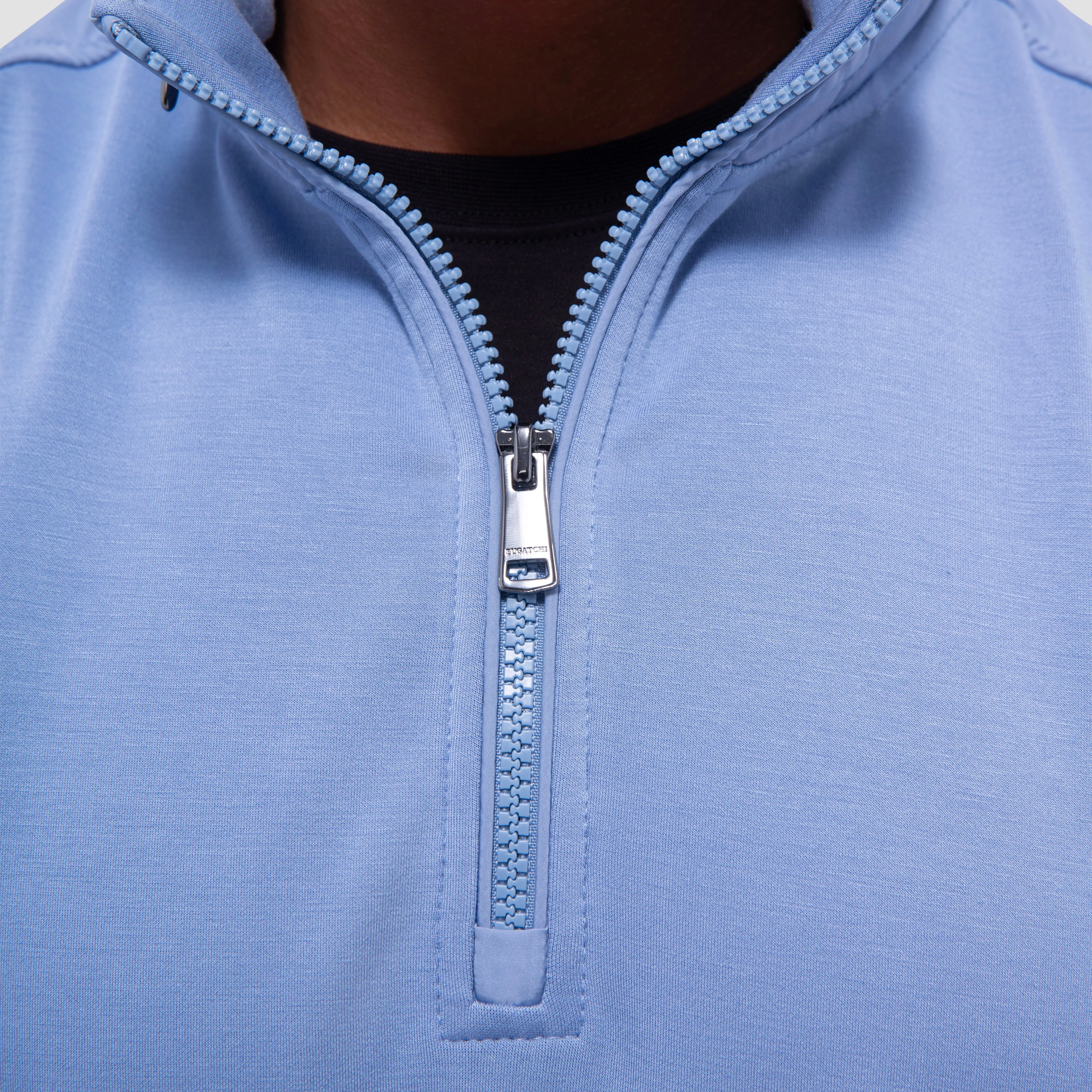 Soft Touch Solid Quarter-Zip Pullover With Hood