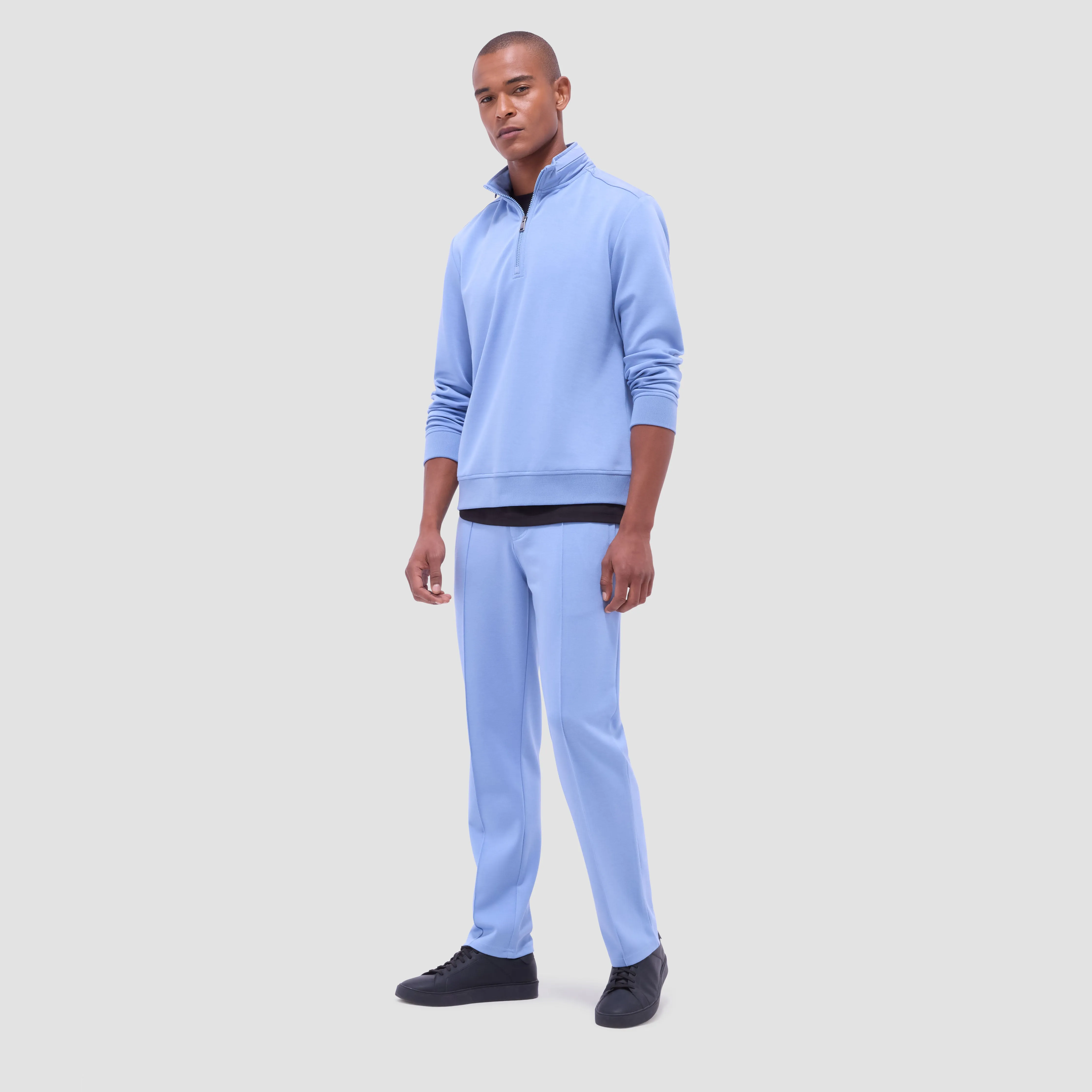 Soft Touch Solid Quarter-Zip Pullover With Hood