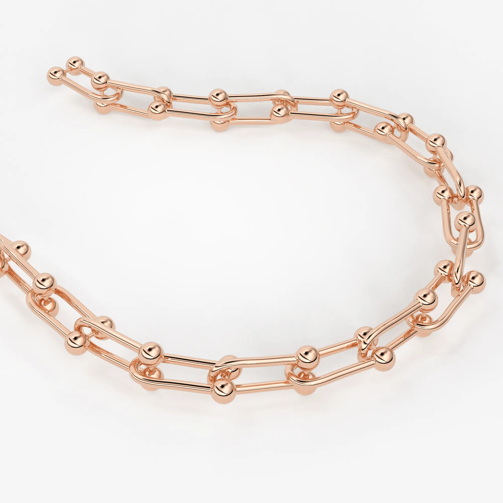 Solid Gold U Link Bracelet / 14K Gold Bracelet / 14K Gold Chain Bracelet / Christmas Gift