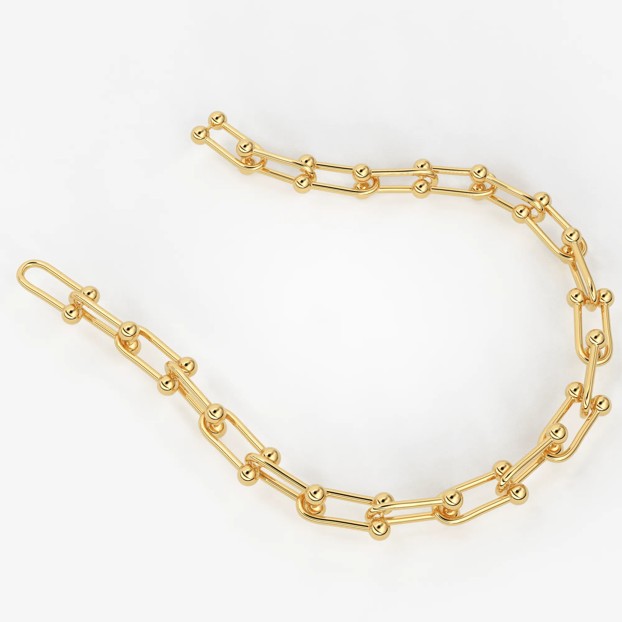 Solid Gold U Link Bracelet / 14K Gold Bracelet / 14K Gold Chain Bracelet / Christmas Gift