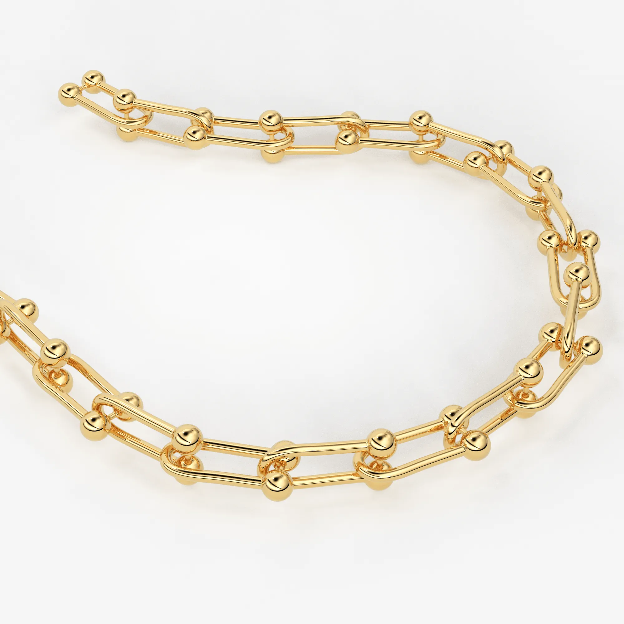 Solid Gold U Link Bracelet / 14K Gold Bracelet / 14K Gold Chain Bracelet / Christmas Gift