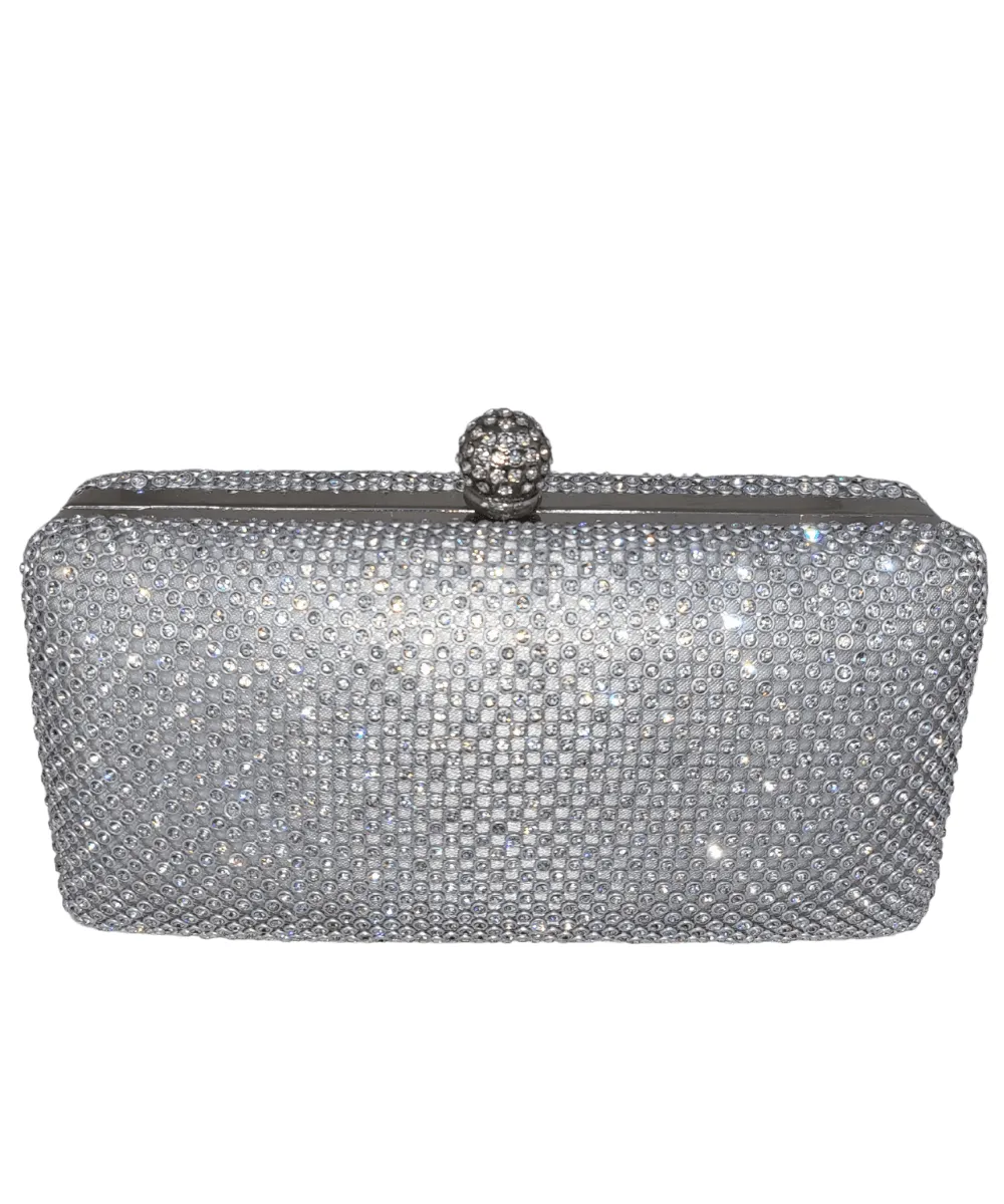 Sophie Silver Diamante Bag
