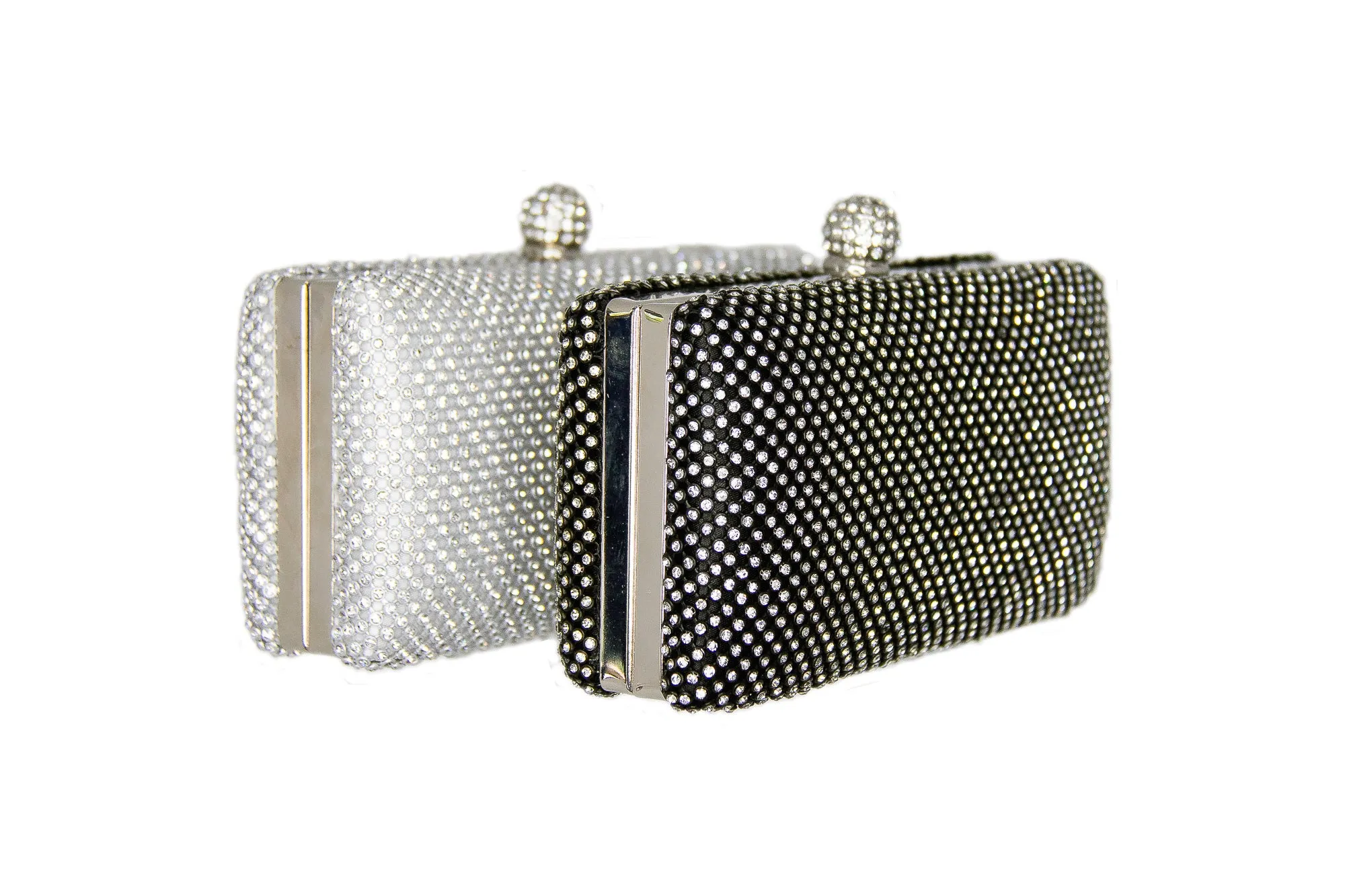 Sophie Silver Diamante Bag