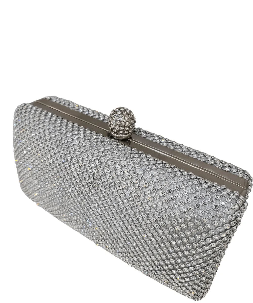 Sophie Silver Diamante Bag