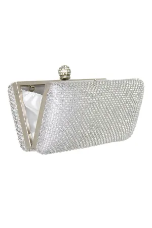 Sophie Silver Diamante Bag
