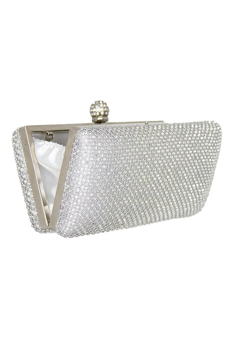 Sophie Silver Diamante Bag