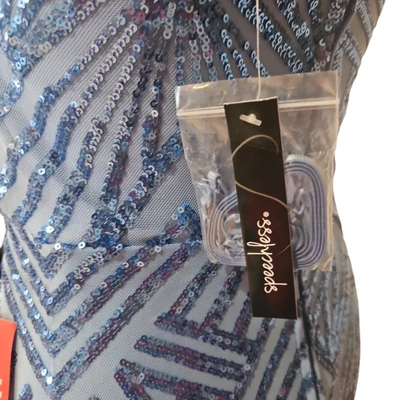 Speechless Women Strapless Squance Tulle 2 Layer Night Gown Size 9