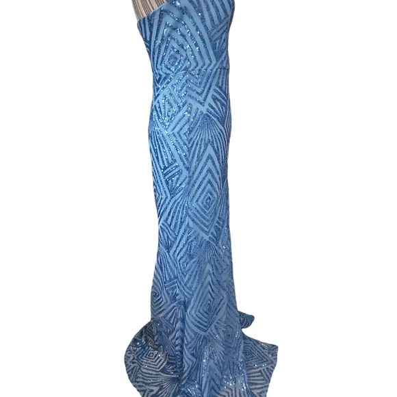 Speechless Women Strapless Squance Tulle 2 Layer Night Gown Size 9