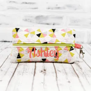 Spring Pinwheels Personalized Quilted Pouch