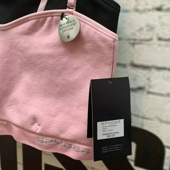 Spyder L 2Pk Logo Reversible Convertible Bralette