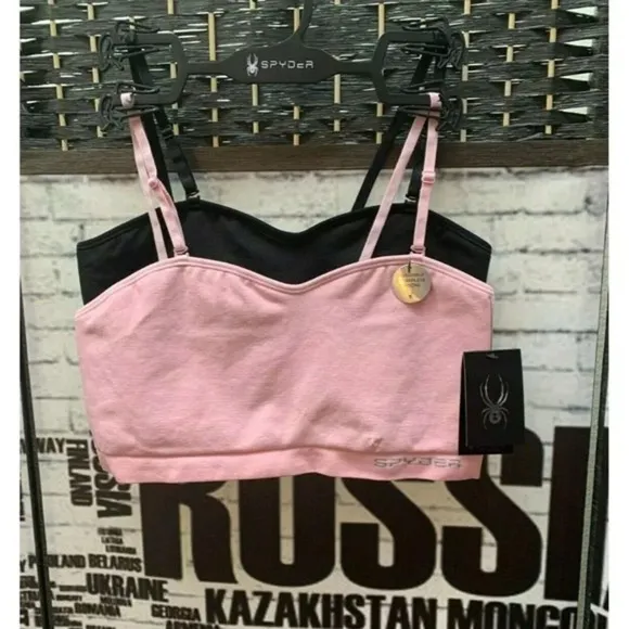 Spyder L 2Pk Logo Reversible Convertible Bralette