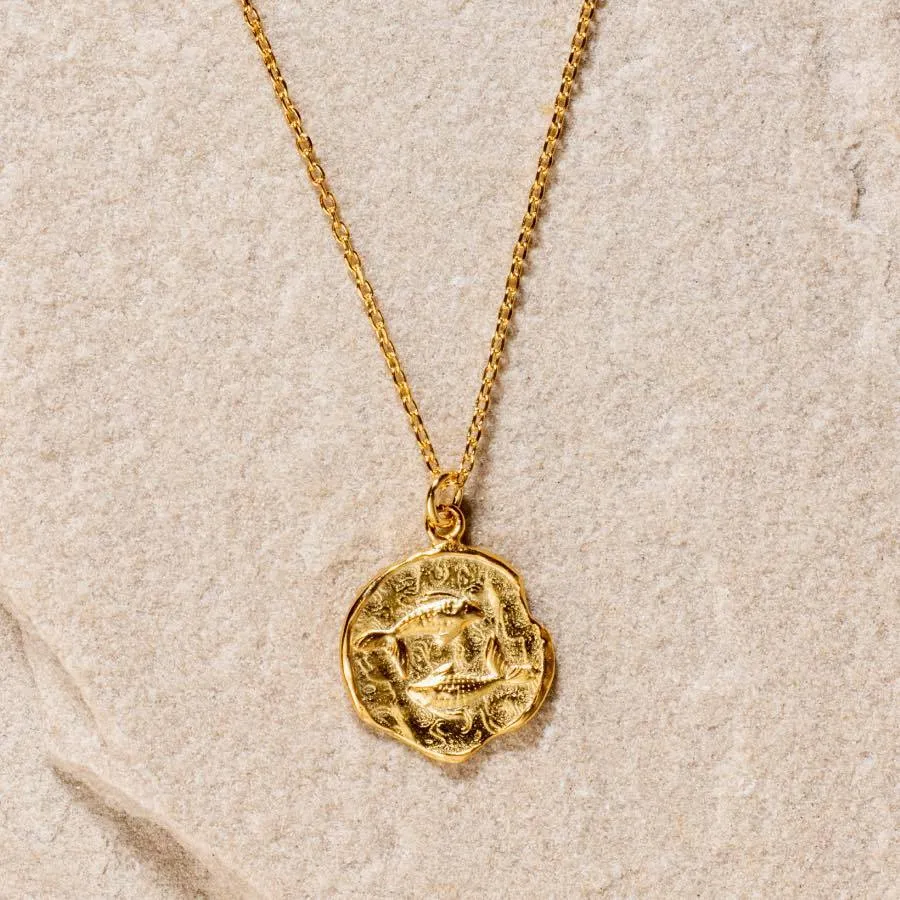 Star Sign Coin Necklace - Pisces