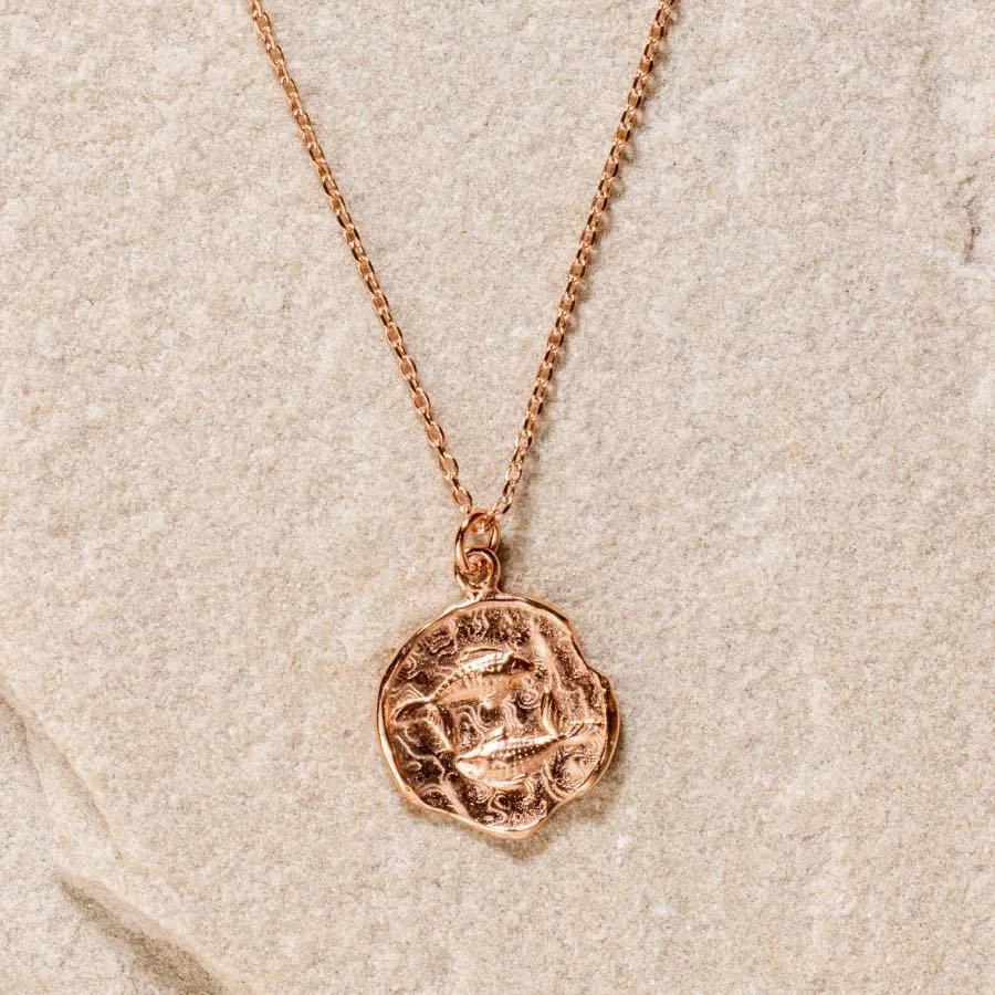Star Sign Coin Necklace - Pisces