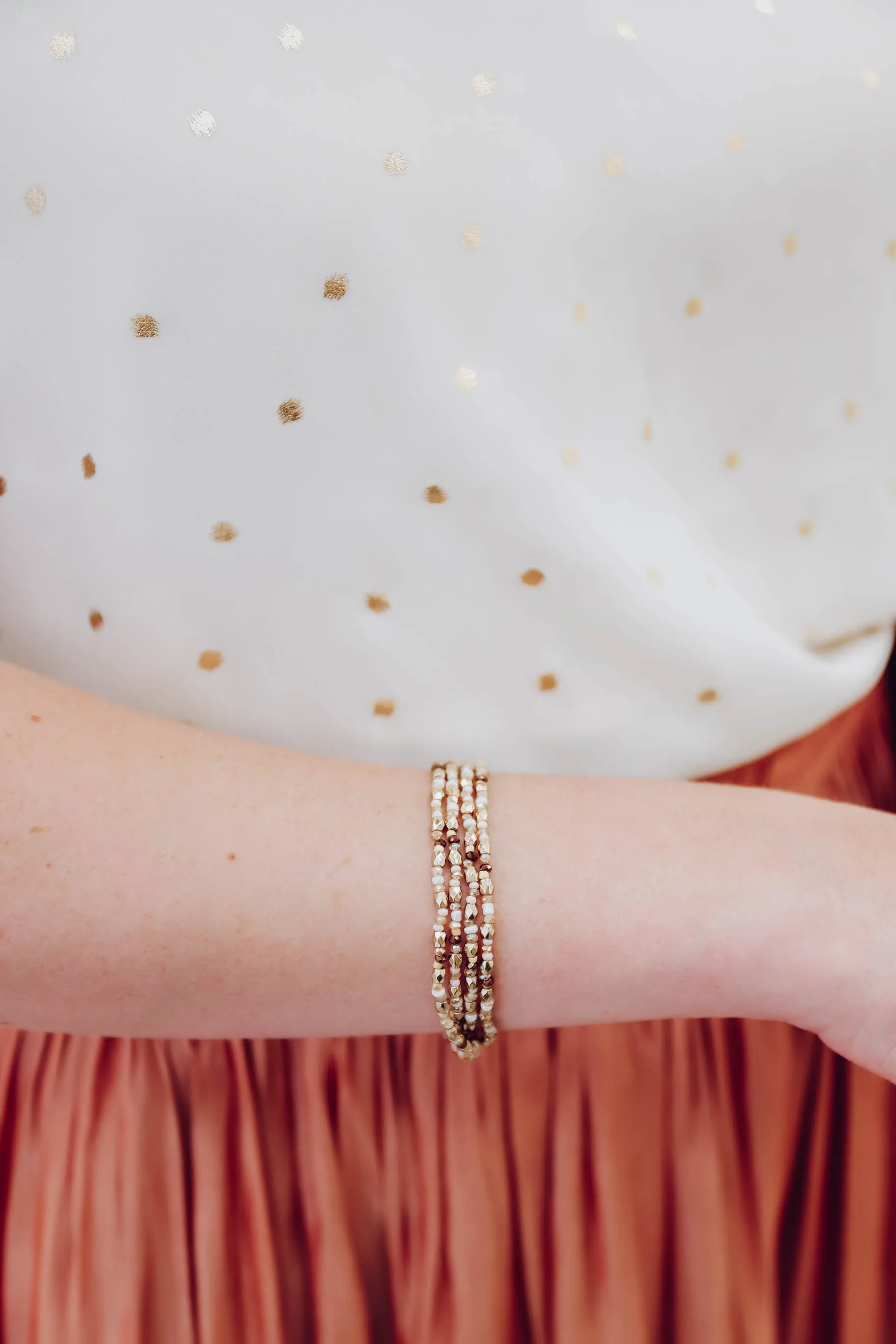 Stasia Twisted Beaded Bracelet - Natural