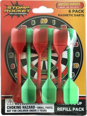 Stomp Rocket Magne Darts Indoor Outdoor Magnetic Kids Dartboard Game with 6 Multicolored Darts with Magnets