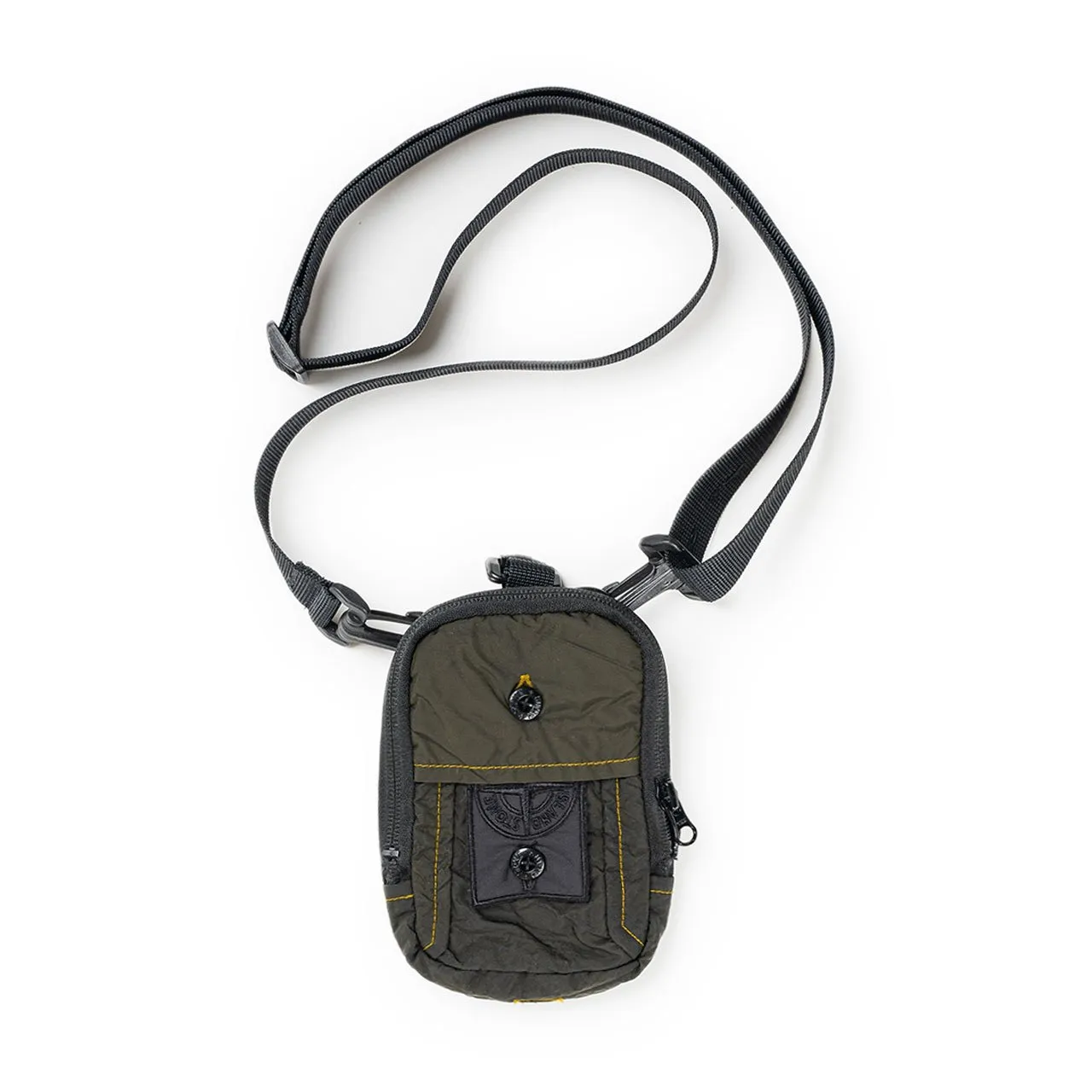 stone island shadow project compact pouch (olive / black)