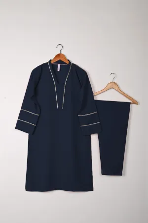 STP-309B-Navy Blue - 2Pc Ready to Wear Malai Gotta Work Dress