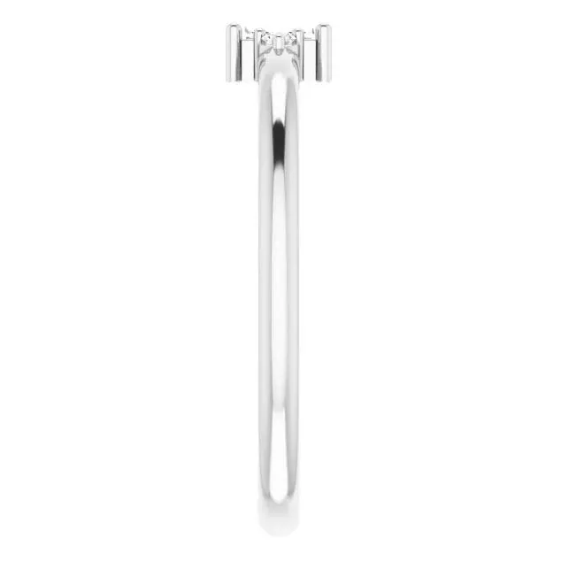 Stright Bagutte Diamond Lab-Grown Diamond Accent Stackable Ring