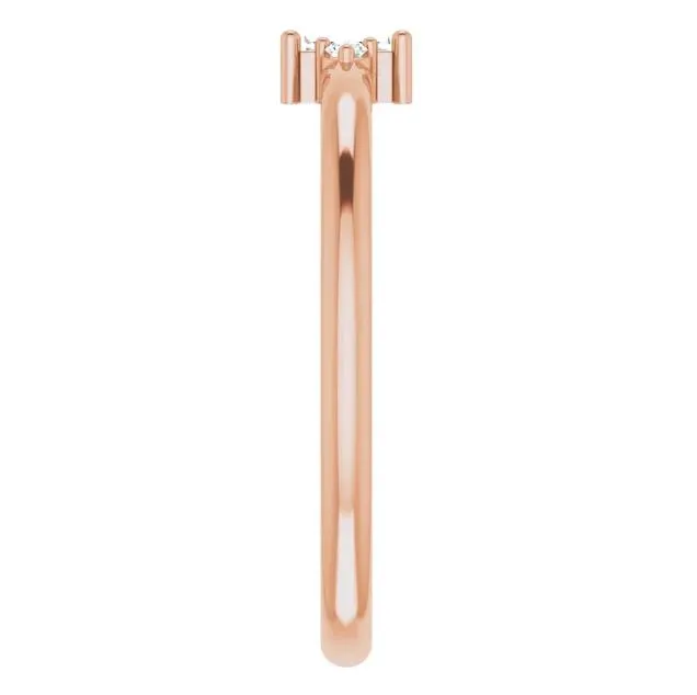 Stright Bagutte Diamond Lab-Grown Diamond Accent Stackable Ring