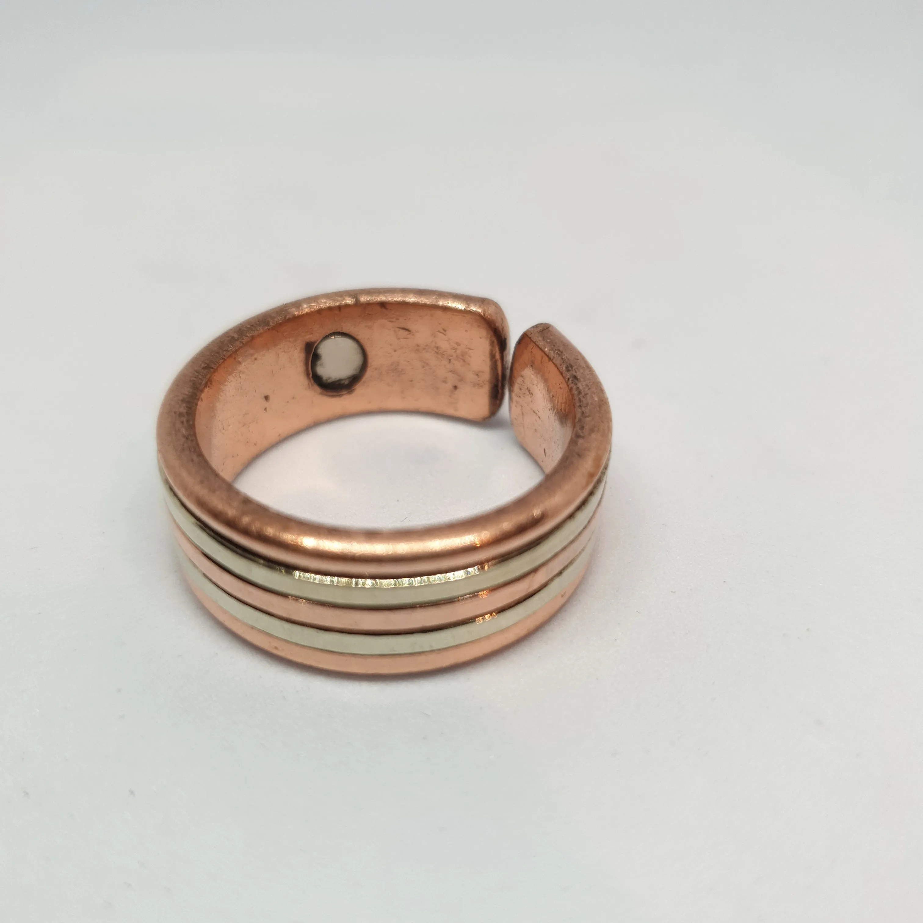 Stripes Copper Magnetic Ring