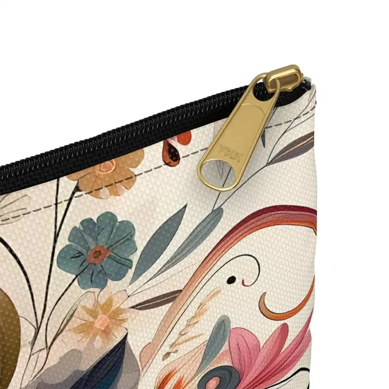Stylish Floral Design Pouch Durable Spun Polyester