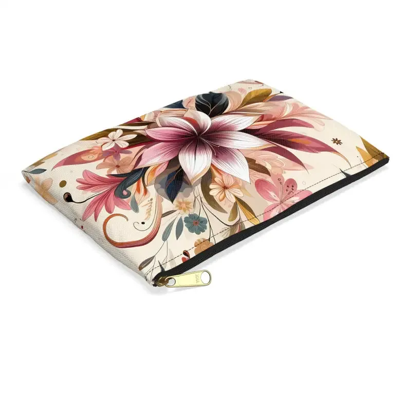 Stylish Floral Design Pouch Durable Spun Polyester