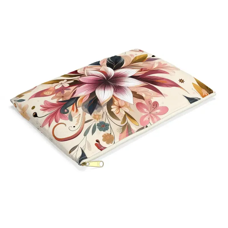Stylish Floral Design Pouch Durable Spun Polyester