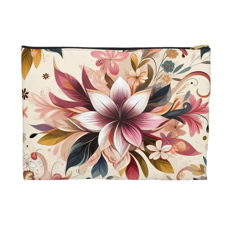 Stylish Floral Design Pouch Durable Spun Polyester