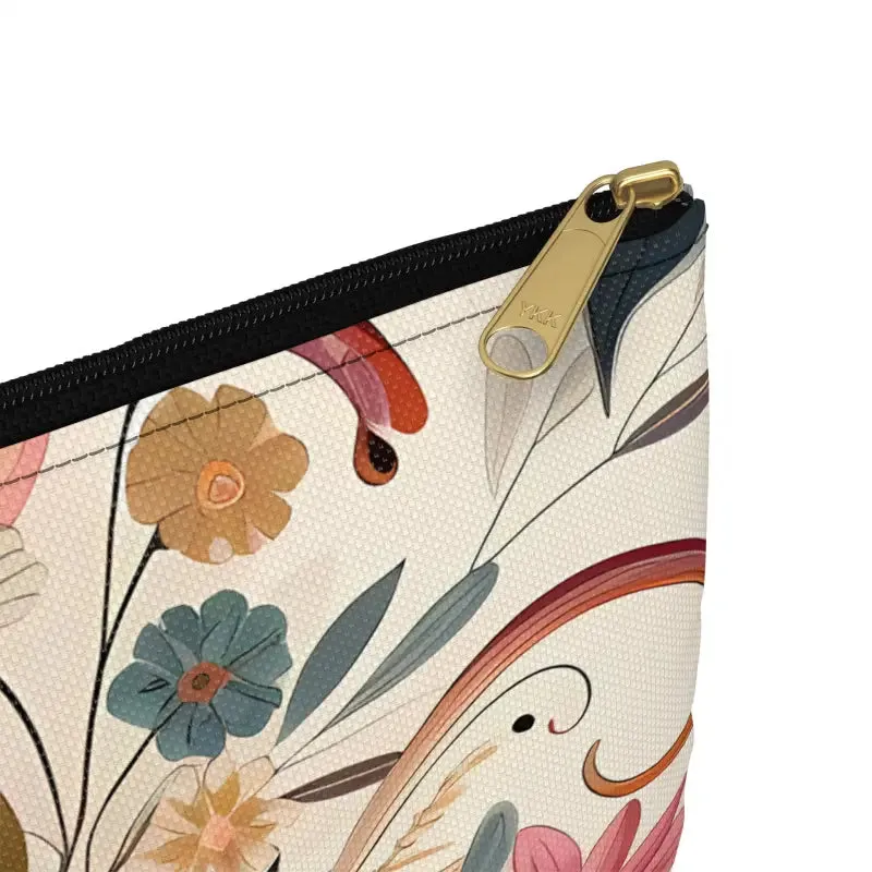 Stylish Floral Design Pouch Durable Spun Polyester