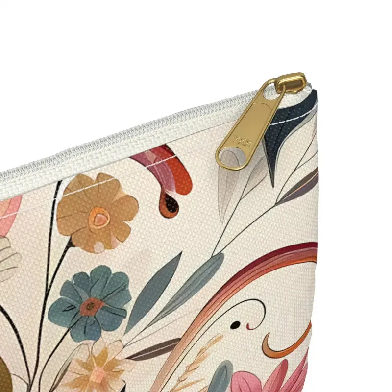 Stylish Floral Design Pouch Durable Spun Polyester